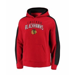 Chicago Blackhawks Hockey NHL Pullover Hoodie Fanatics Red Black Mens Large NEW